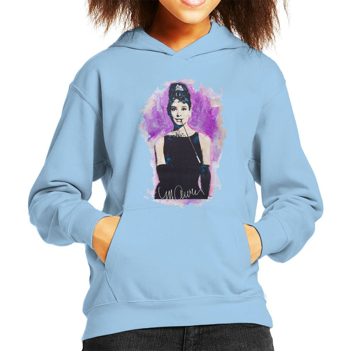 Sidney Maurer Original Portrait Of Audrey Hepburn Kids Hooded Sweatshirt - Kids Boys Hooded Sweatshirt