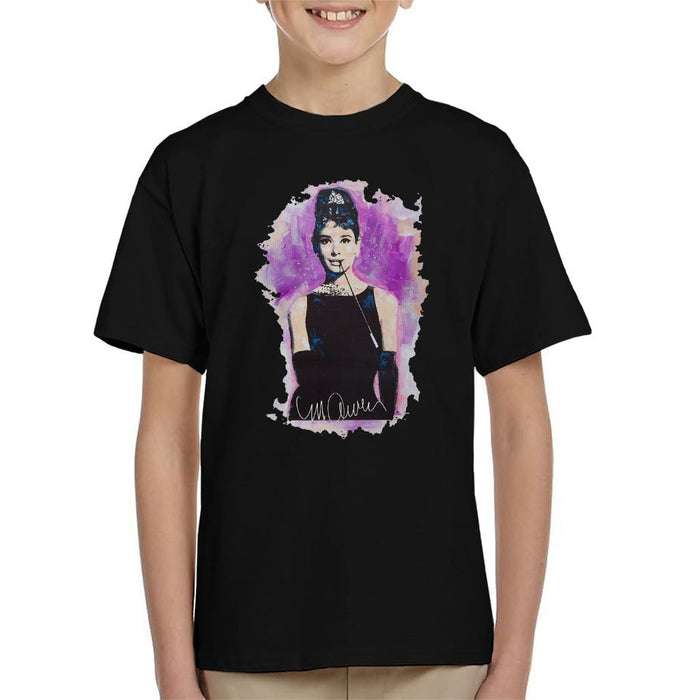 Sidney Maurer Original Portrait Of Audrey Hepburn Kids T-Shirt - Kids Boys T-Shirt