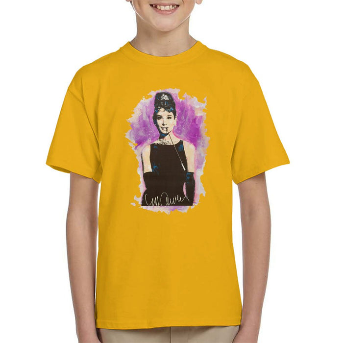 Sidney Maurer Original Portrait Of Audrey Hepburn Kids T-Shirt - Kids Boys T-Shirt