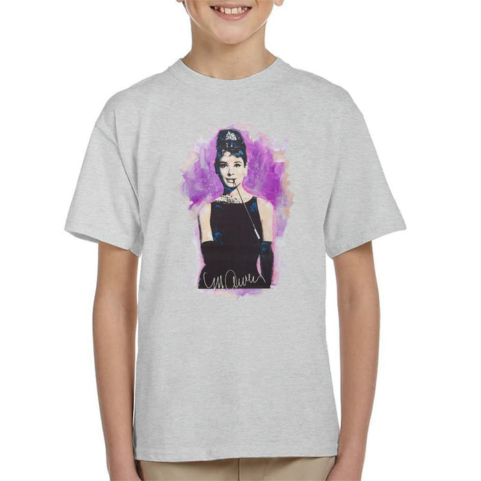 Sidney Maurer Original Portrait Of Audrey Hepburn Kids T-Shirt - Kids Boys T-Shirt