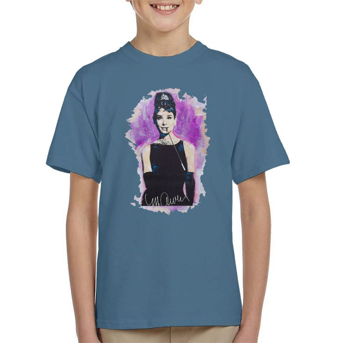 Sidney Maurer Original Portrait Of Audrey Hepburn Kids T-Shirt - Kids Boys T-Shirt