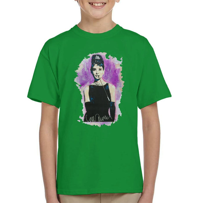 Sidney Maurer Original Portrait Of Audrey Hepburn Kids T-Shirt - Kids Boys T-Shirt