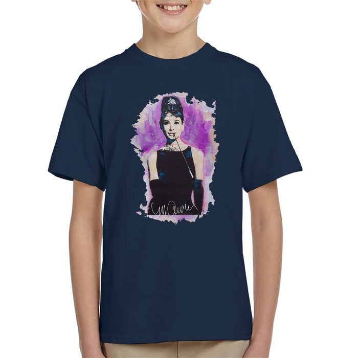 Sidney Maurer Original Portrait Of Audrey Hepburn Kids T-Shirt - Kids Boys T-Shirt