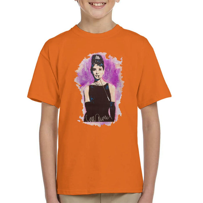 Sidney Maurer Original Portrait Of Audrey Hepburn Kids T-Shirt - Kids Boys T-Shirt