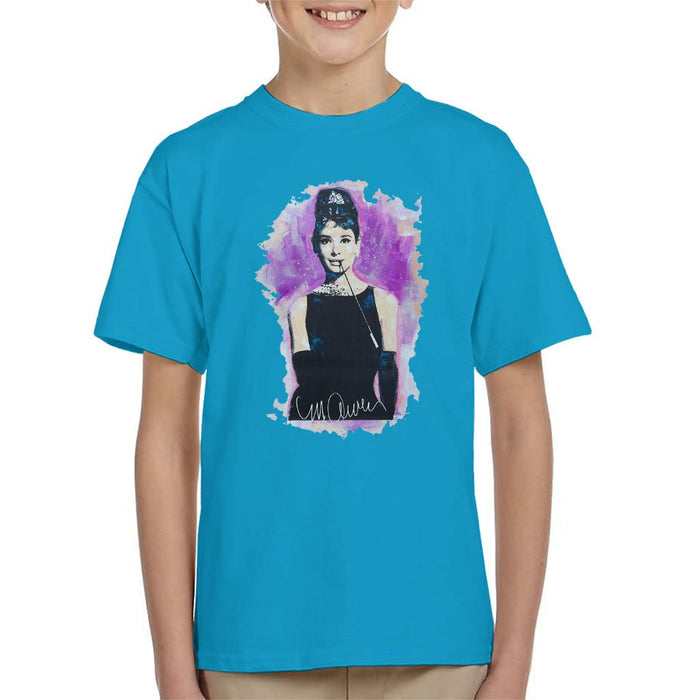 Sidney Maurer Original Portrait Of Audrey Hepburn Kids T-Shirt - Kids Boys T-Shirt