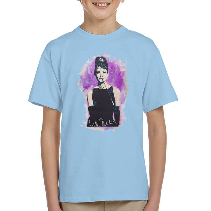 Sidney Maurer Original Portrait Of Audrey Hepburn Kids T-Shirt - Kids Boys T-Shirt