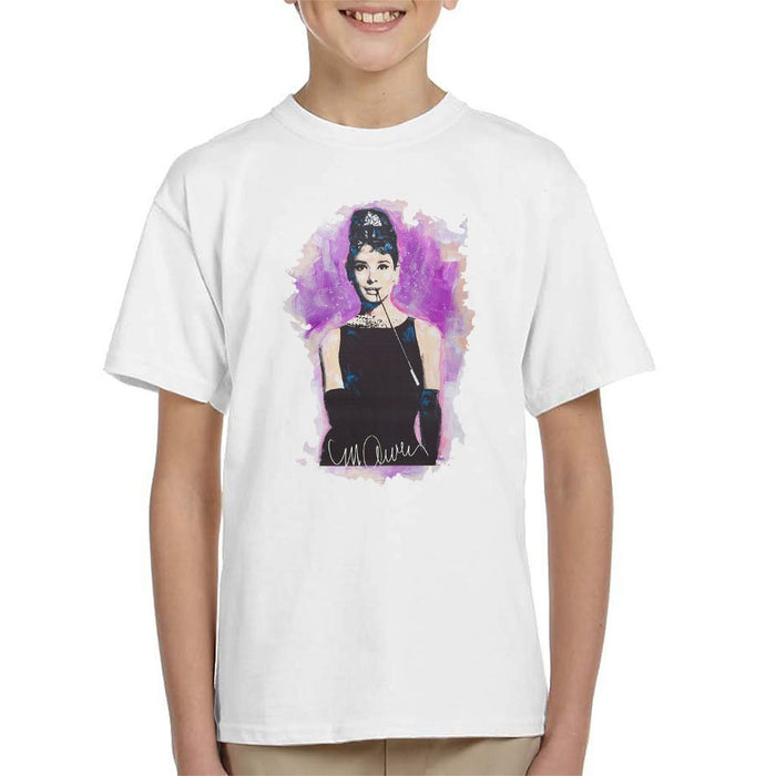 Sidney Maurer Original Portrait Of Audrey Hepburn Kids T-Shirt - Kids Boys T-Shirt