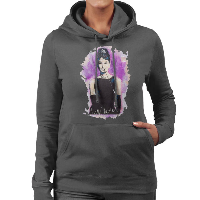 Sidney Maurer Original Portrait Of Audrey Hepburn Womens Hooded Sweatshirt - Womens Hooded Sweatshirt