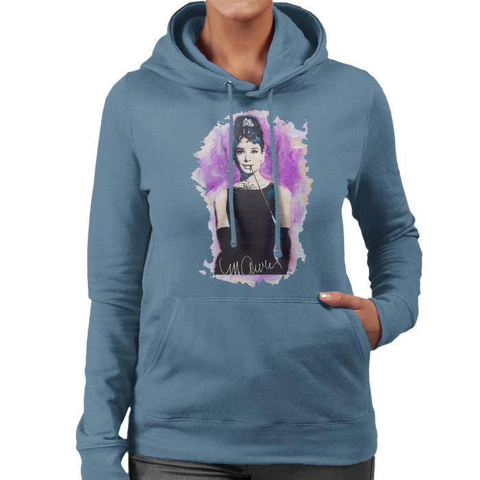 Sidney Maurer Original Portrait Of Audrey Hepburn Womens Hooded Sweatshirt - Womens Hooded Sweatshirt