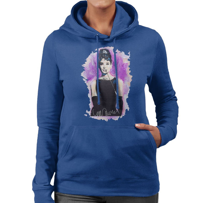 Sidney Maurer Original Portrait Of Audrey Hepburn Womens Hooded Sweatshirt - Womens Hooded Sweatshirt