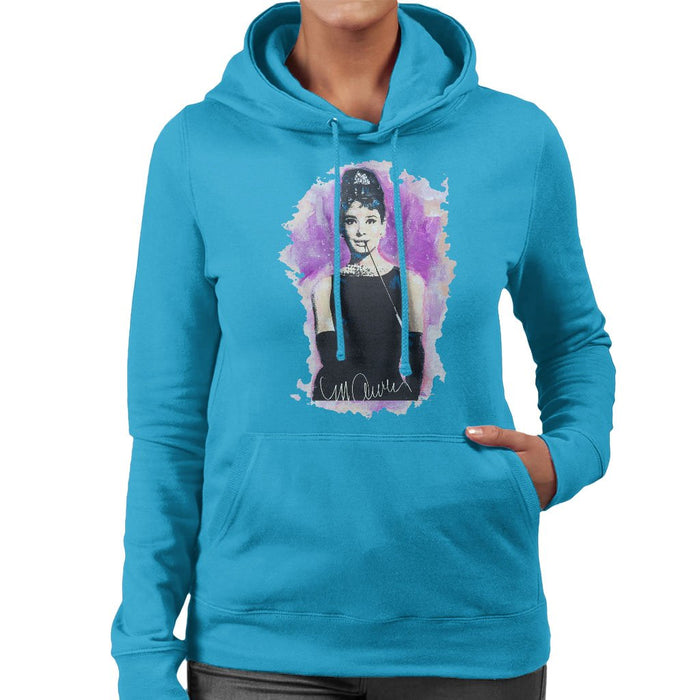 Sidney Maurer Original Portrait Of Audrey Hepburn Womens Hooded Sweatshirt - Womens Hooded Sweatshirt
