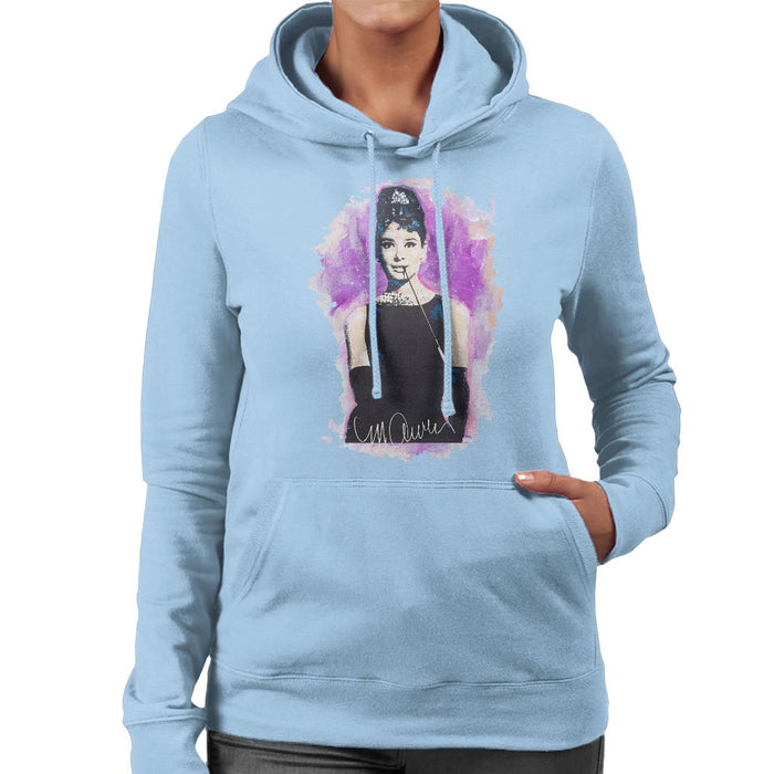 Sidney Maurer Original Portrait Of Audrey Hepburn Womens Hooded Sweatshirt - Womens Hooded Sweatshirt