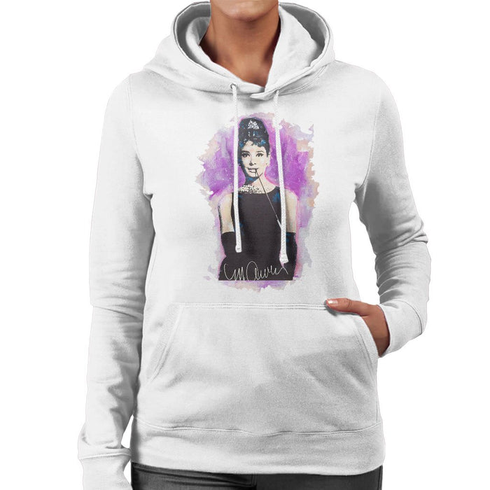 Sidney Maurer Original Portrait Of Audrey Hepburn Womens Hooded Sweatshirt - Womens Hooded Sweatshirt