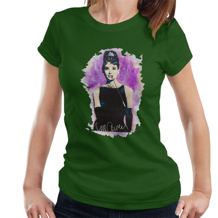 Sidney Maurer Original Portrait Of Audrey Hepburn Womens T-Shirt - Womens T-Shirt