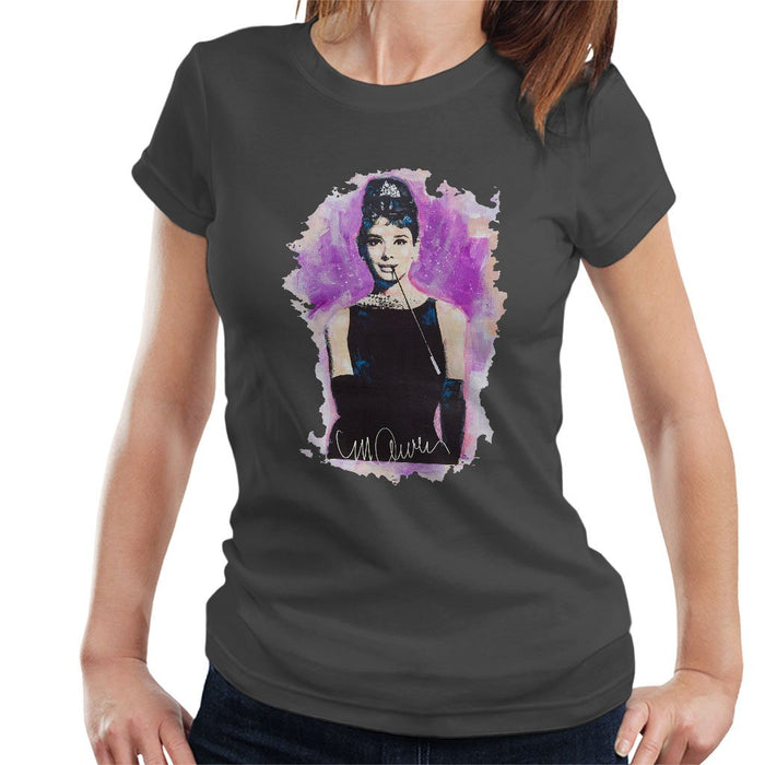 Sidney Maurer Original Portrait Of Audrey Hepburn Womens T-Shirt - Womens T-Shirt