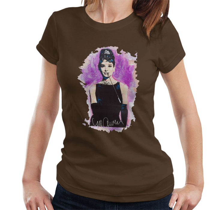 Sidney Maurer Original Portrait Of Audrey Hepburn Womens T-Shirt - Womens T-Shirt