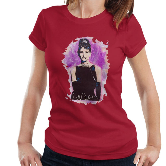 Sidney Maurer Original Portrait Of Audrey Hepburn Womens T-Shirt - Womens T-Shirt