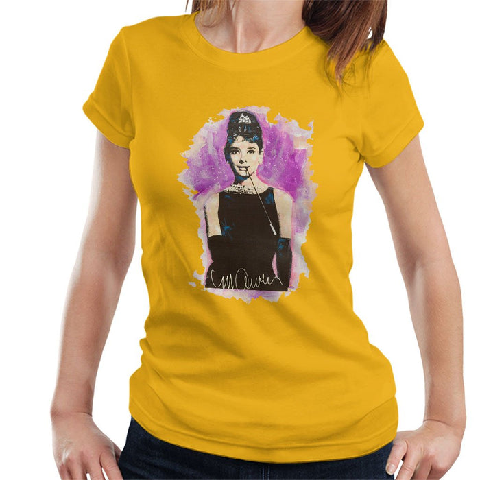 Sidney Maurer Original Portrait Of Audrey Hepburn Womens T-Shirt - Womens T-Shirt