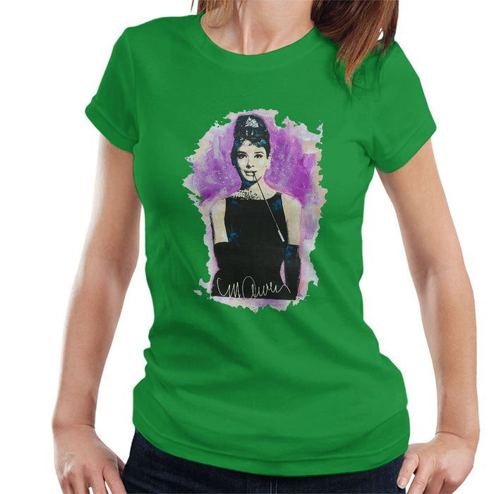 Sidney Maurer Original Portrait Of Audrey Hepburn Womens T-Shirt - Womens T-Shirt