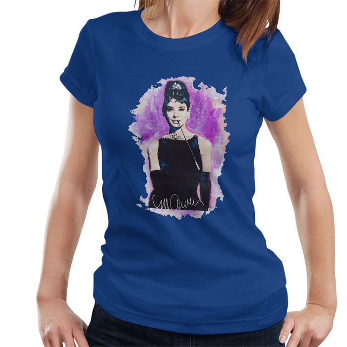 Sidney Maurer Original Portrait Of Audrey Hepburn Womens T-Shirt - Womens T-Shirt