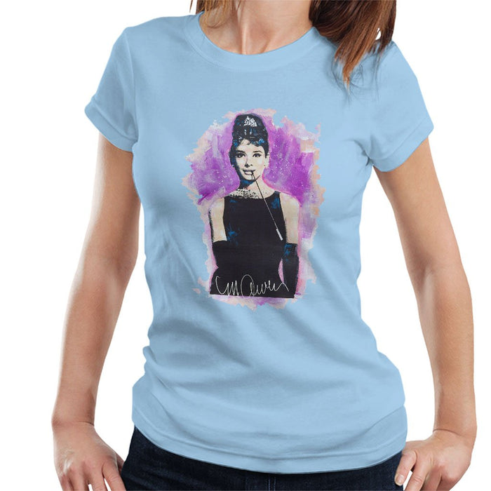 Sidney Maurer Original Portrait Of Audrey Hepburn Womens T-Shirt - Womens T-Shirt