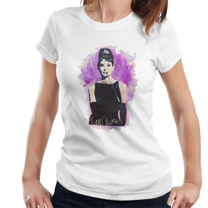 Sidney Maurer Original Portrait Of Audrey Hepburn Womens T-Shirt - Womens T-Shirt