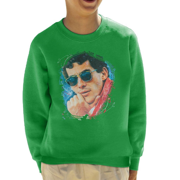 Sidney Maurer Original Portrait Of Ayrton Senna Kids Sweatshirt - Kids Boys Sweatshirt
