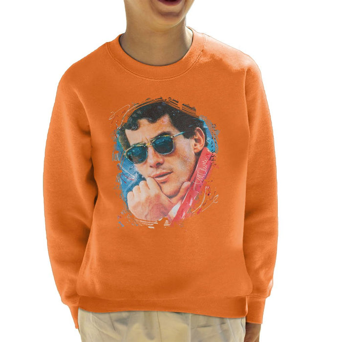 Sidney Maurer Original Portrait Of Ayrton Senna Kids Sweatshirt - Kids Boys Sweatshirt