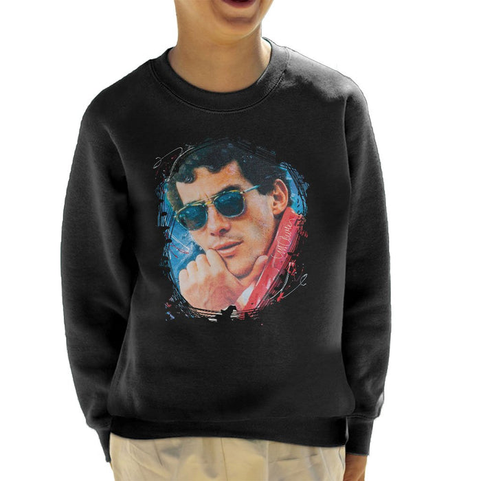Sidney Maurer Original Portrait Of Ayrton Senna Kids Sweatshirt - Kids Boys Sweatshirt