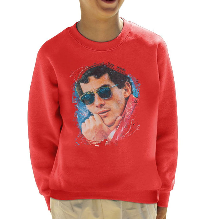 Sidney Maurer Original Portrait Of Ayrton Senna Kids Sweatshirt - Kids Boys Sweatshirt