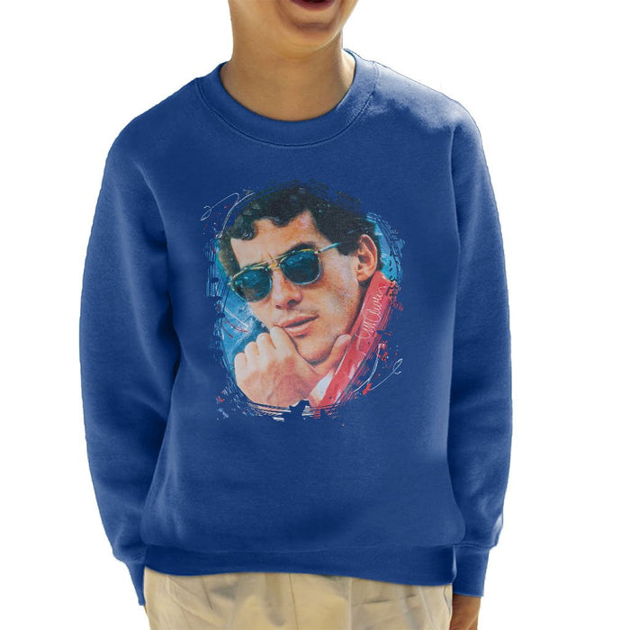 Sidney Maurer Original Portrait Of Ayrton Senna Kids Sweatshirt - Kids Boys Sweatshirt