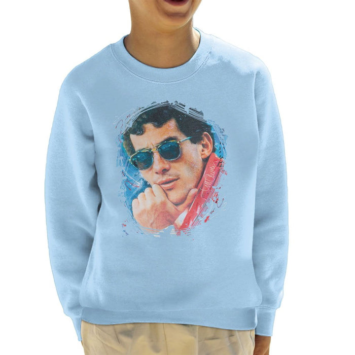 Sidney Maurer Original Portrait Of Ayrton Senna Kids Sweatshirt - Kids Boys Sweatshirt