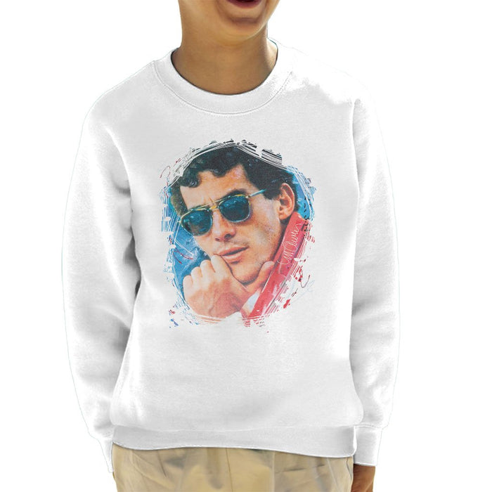 Sidney Maurer Original Portrait Of Ayrton Senna Kids Sweatshirt - Kids Boys Sweatshirt