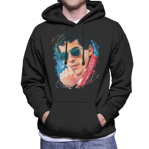 Sidney Maurer Original Portrait Of Ayrton Senna Mens Hooded Sweatshirt - Mens Hooded Sweatshirt