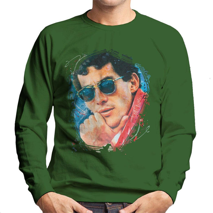 Sidney Maurer Original Portrait Of Ayrton Senna Mens Sweatshirt - Mens Sweatshirt