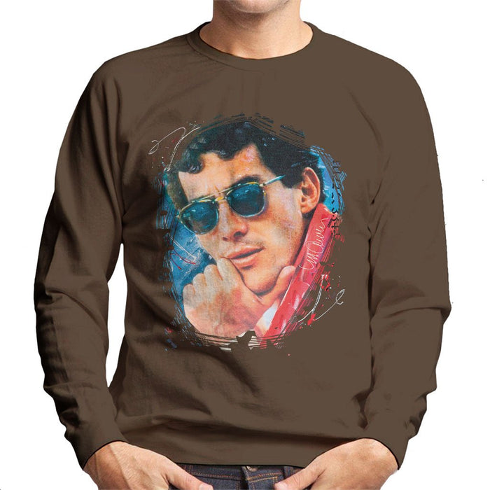 Sidney Maurer Original Portrait Of Ayrton Senna Mens Sweatshirt - Mens Sweatshirt