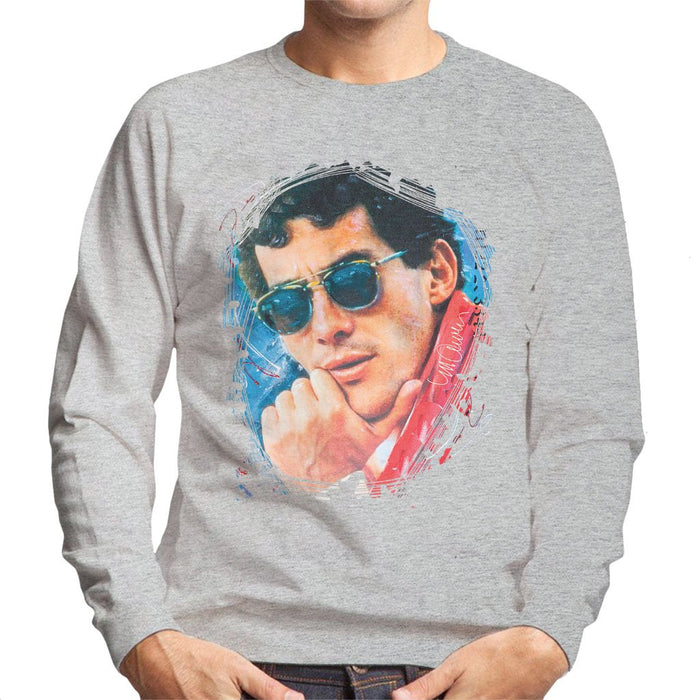 Sidney Maurer Original Portrait Of Ayrton Senna Mens Sweatshirt - Mens Sweatshirt