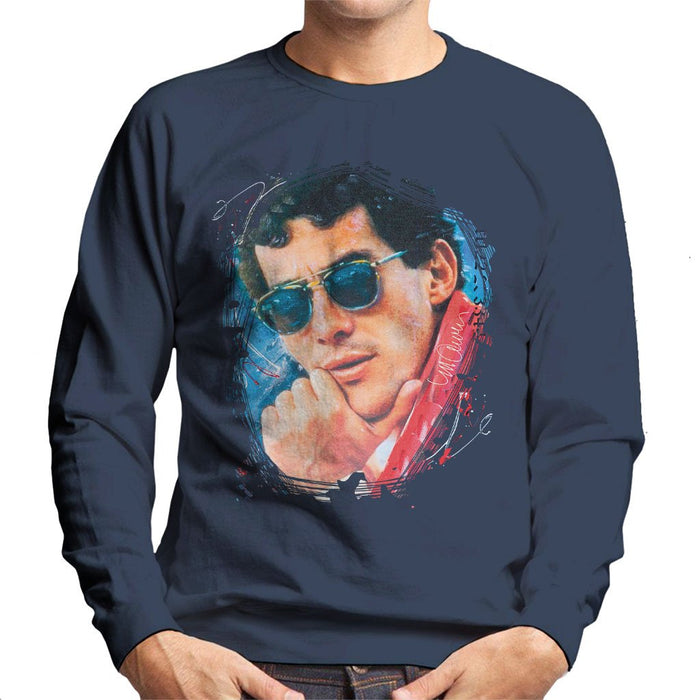 Sidney Maurer Original Portrait Of Ayrton Senna Mens Sweatshirt - Mens Sweatshirt