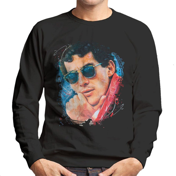 Sidney Maurer Original Portrait Of Ayrton Senna Mens Sweatshirt - Mens Sweatshirt