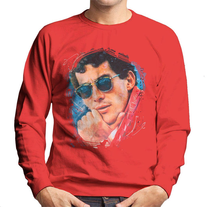 Sidney Maurer Original Portrait Of Ayrton Senna Mens Sweatshirt - Mens Sweatshirt