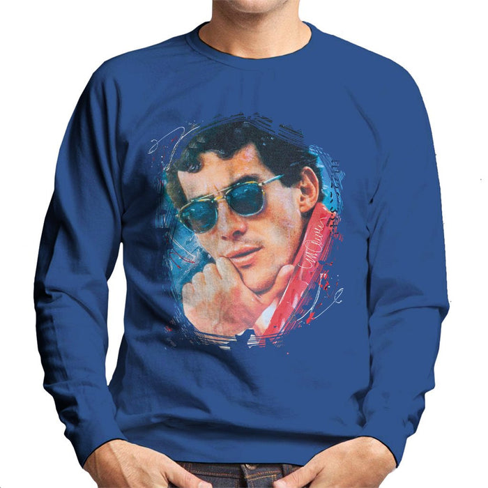 Sidney Maurer Original Portrait Of Ayrton Senna Mens Sweatshirt - Mens Sweatshirt