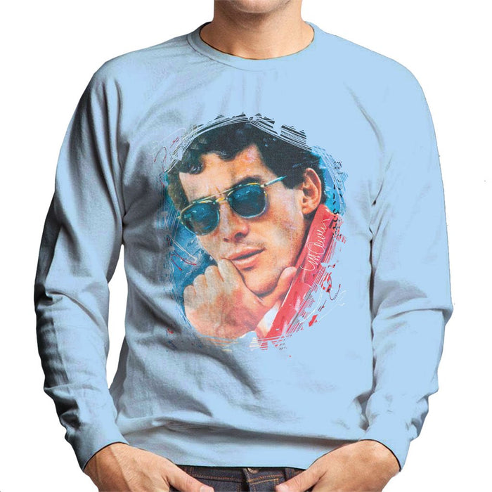 Sidney Maurer Original Portrait Of Ayrton Senna Mens Sweatshirt - Mens Sweatshirt