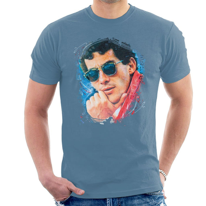 Sidney Maurer Original Portrait Of Ayrton Senna Mens T-Shirt - Mens T-Shirt