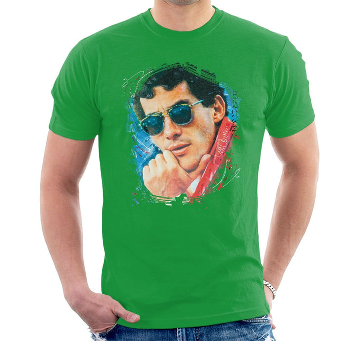 Sidney Maurer Original Portrait Of Ayrton Senna Mens T-Shirt - Mens T-Shirt