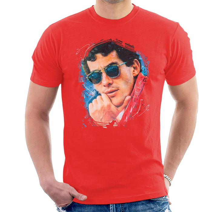 Sidney Maurer Original Portrait Of Ayrton Senna Mens T-Shirt - Mens T-Shirt