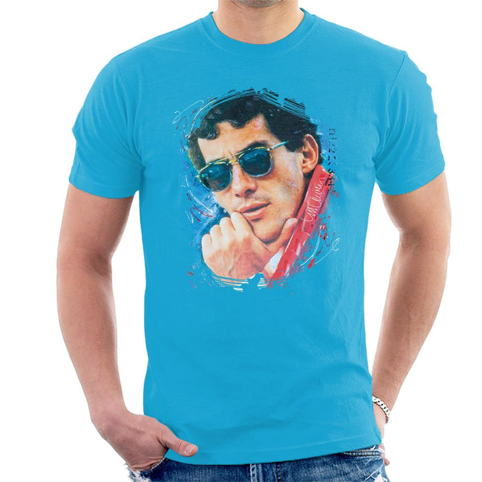 Sidney Maurer Original Portrait Of Ayrton Senna Mens T-Shirt - Mens T-Shirt