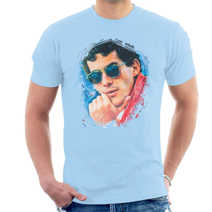 Sidney Maurer Original Portrait Of Ayrton Senna Mens T-Shirt - Mens T-Shirt