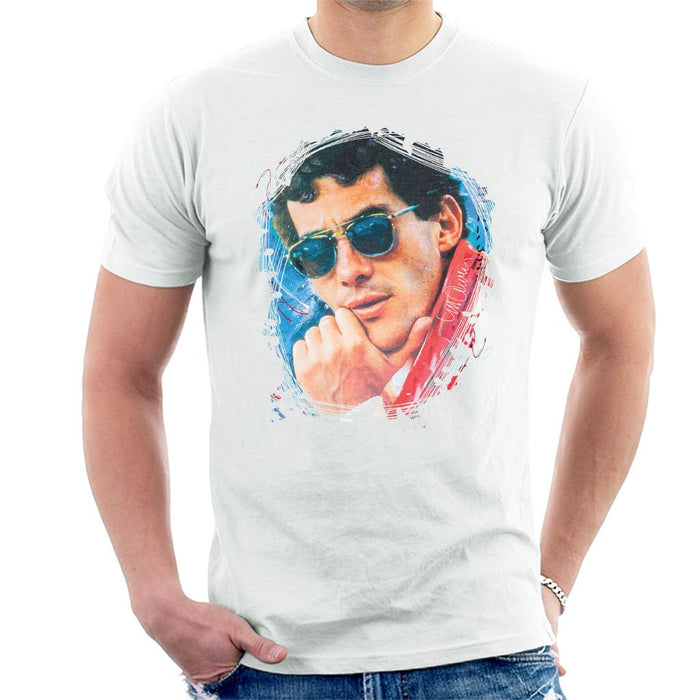 Sidney Maurer Original Portrait Of Ayrton Senna Mens T-Shirt - Mens T-Shirt