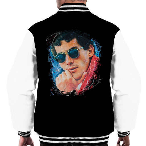 Sidney Maurer Original Portrait Of Ayrton Senna Mens Varsity Jacket - Mens Varsity Jacket