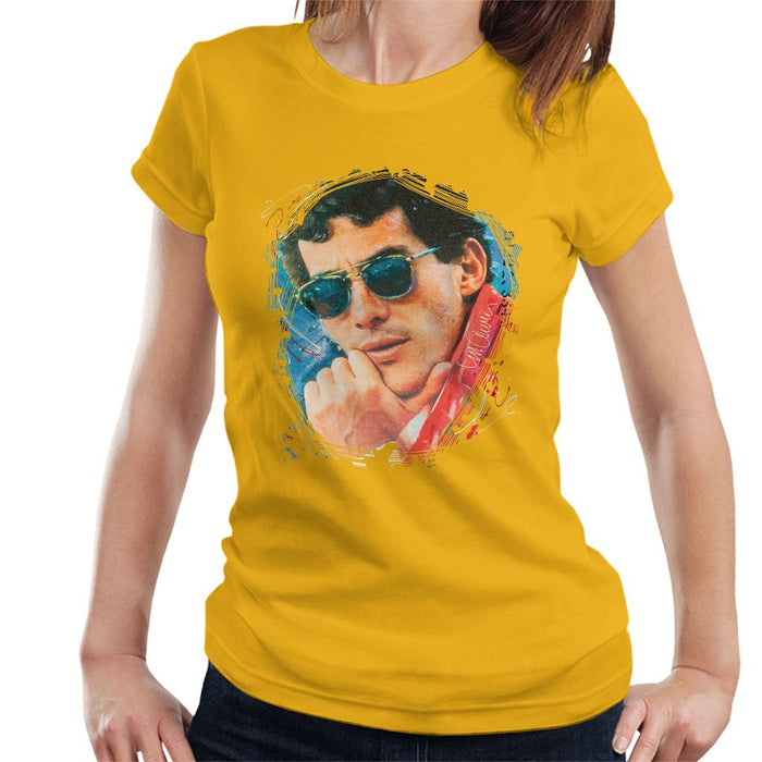 Sidney Maurer Original Portrait Of Ayrton Senna Womens T-Shirt - Womens T-Shirt
